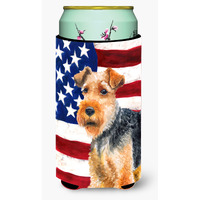 "Caroline's Treasures Welsh Terrier Patriotic Decorative Can Hugger, Tall Boy, Multicolor"
