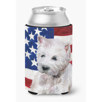"Caroline's Treasures Westie Patriotic Decorative Can Hugger, Multicolor"