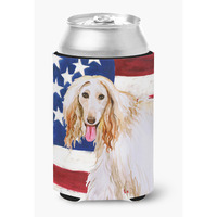 "Caroline's Treasures Afghan Hound Patriotic Decorative Can Hugger, Multicolor"