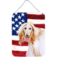 "Caroline's Treasures Afghan Hound Patriotic Metal Print, 16"" x 12"", Multicolor"