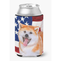 "Caroline's Treasures Akita Patriotic Decorative Can Hugger, Multicolor"