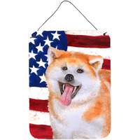"Caroline's Treasures Akita Patriotic Metal Print, 16"" x 12"", Multicolor"