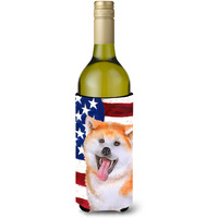 "Caroline's Treasures Akita Patriotic Decorative Bottle Hugger, 750ml, Multicolor"
