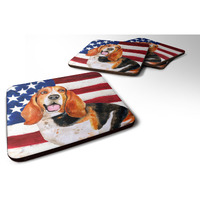 "Caroline's Treasures Basset Hound Patriotic Decorative coasters, Multicolor"