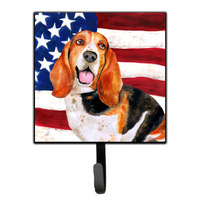 "Caroline's Treasures Basset Hound Patriotic Wall Hook, Small, Multicolor"