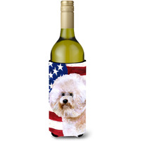 "Caroline's Treasures Bichon Frise #2 Patriotic Decorative Bottle Hugger, 750ml, Multicolor"