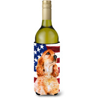 "Caroline's Treasures Cocker Spaniel Patriotic Decorative Bottle Hugger, 750ml, Multicolor"