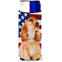 "Caroline's Treasures Cocker Spaniel Patriotic Decorative Can Hugger, Slim, Multicolor"