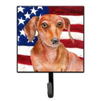 "Caroline's Treasures Red Dachshund Patriotic Wall Hook, Small, Multicolor"