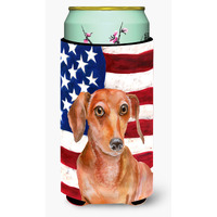 "Caroline's Treasures Red Dachshund Patriotic Decorative Can Hugger, Tall Boy, Multicolor"