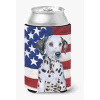 "Caroline's Treasures Dalmatian Puppy Patriotic Decorative Can Hugger, Multicolor"