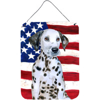 "Caroline's Treasures Dalmatian Puppy Patriotic Metal Print, 16"" x 12"", Multicolor"