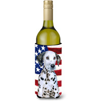 "Caroline's Treasures Dalmatian Puppy Patriotic Decorative Bottle Hugger, 750ml, Multicolor"