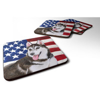 "Caroline's Treasures Siberian Husky #2 Patriotic Decorative coasters, Multicolor"