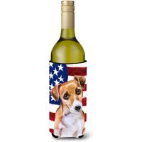 "Caroline's Treasures Jack Russell Terrier #2 Patriotic Decorative Bottle Hugger, 750ml, Multicolor"