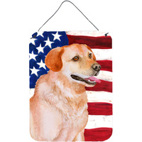 "Caroline's Treasures Labrador Retriever Patriotic Metal Print, 16"" x 12"", Multicolor"