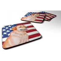 "Caroline's Treasures Labrador Retriever Patriotic Decorative coasters, Multicolor"