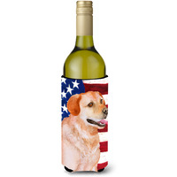 "Caroline's Treasures Labrador Retriever Patriotic Decorative Bottle Hugger, 750ml, Multicolor"