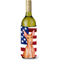 "Caroline's Treasures Pharaoh Hound Patriotic Decorative Bottle Hugger, 750ml, Multicolor"