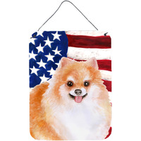 "Caroline's Treasures Pomeranian #2 Patriotic Metal Print, 16"" x 12"", Multicolor"