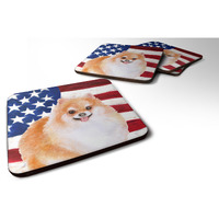 "Caroline's Treasures Pomeranian #2 Patriotic Decorative coasters, Multicolor"