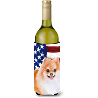 "Caroline's Treasures Pomeranian #2 Patriotic Decorative Bottle Hugger, 750ml, Multicolor"