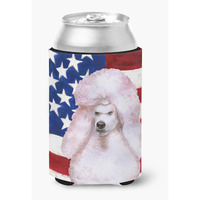 "Caroline's Treasures White Standard Poodle Patriotic Decorative Can Hugger, Multicolor"