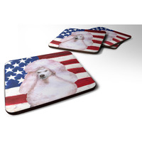 "Caroline's Treasures White Standard Poodle Patriotic Decorative coasters, Multicolor"
