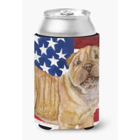 "Caroline's Treasures Shar Pei Puppy Patriotic Decorative Can Hugger, Multicolor"
