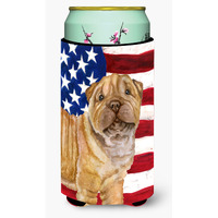 "Caroline's Treasures Shar Pei Puppy Patriotic Decorative Can Hugger, Tall Boy, Multicolor"