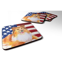 "Caroline's Treasures Sheltie Patriotic Decorative coasters, Multicolor"