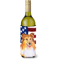 "Caroline's Treasures Sheltie Patriotic Decorative Bottle Hugger, 750ml, Multicolor"