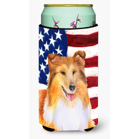 "Caroline's Treasures Sheltie Patriotic Decorative Can Hugger, Tall Boy, Multicolor"