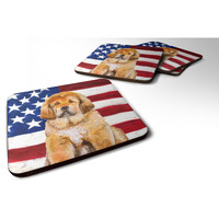 "Caroline's Treasures Tibetan Mastiff Patriotic Decorative coasters, Multicolor"