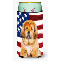 "Caroline's Treasures Tibetan Mastiff Patriotic Decorative Can Hugger, Tall Boy, Multicolor"