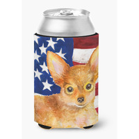"Caroline's Treasures Toy Terrier Patriotic Decorative Can Hugger, Multicolor"