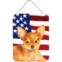 "Caroline's Treasures Toy Terrier Patriotic Metal Print, 16"" x 12"", Multicolor"