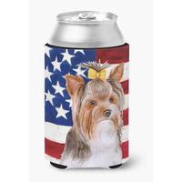 "Caroline's Treasures Yorkshire Terrier #2 Patriotic Decorative Can Hugger, Multicolor"