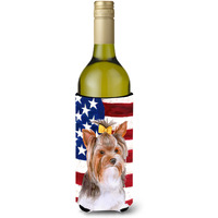 "Caroline's Treasures Yorkshire Terrier #2 Patriotic Decorative Bottle Hugger, 750ml, Multicolor"