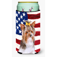 "Caroline's Treasures Yorkshire Terrier #2 Patriotic Decorative Can Hugger, Tall Boy, Multicolor"