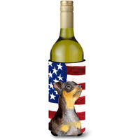 "Caroline's Treasures Miniature Pinscher #2 Patriotic Decorative Bottle Hugger, 750ml, Multicolor"