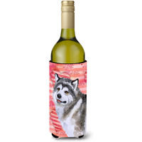 "Caroline's Treasures Alaskan Malamute Love Decorative Bottle Hugger, 750ml, Multicolor"