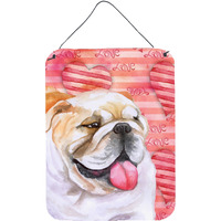"Caroline's Treasures English Bulldog Love Metal Print, 16"" x 12"", Multicolor"