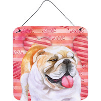 "Caroline's Treasures English Bulldog Metal Print, 6h x 6w, Love is a Dog"