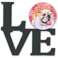 "Caroline's Treasures English Bulldog Metal Artwork Love wall-decor, Multicolor"