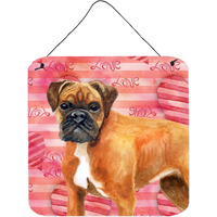 "Caroline's Treasures German Boxer Metal Print, 6h x 6w, Love is a Dog"