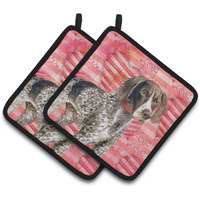 "Caroline's Treasures German Shorthaired Pointer Decorated pot holder, 7.5H x 7.5W, Love is a Dog"