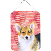 "Caroline's Treasures Pembroke Corgi Love Metal Print, 16"" x 12"", Multicolor"