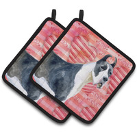 "Caroline's Treasures Harlequin Dane Decorated pot holder, 7.5H x 7.5W, Love is a Dog"