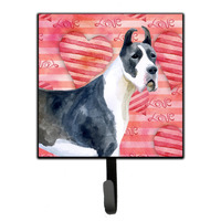 "Caroline's Treasures Harlequin Dane Love Wall Hook, Small, Multicolor"
